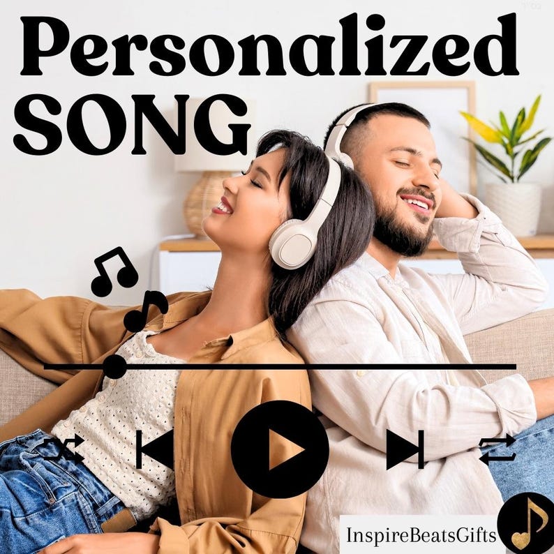Custom Song MP3 Download – Personalized Anniversary, Wedding, Birthday Gift Lyrics Art image 1