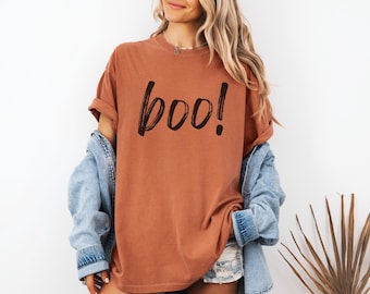 Boo Halloween Shirt, Spooky Ghost Tee, Unisex Fall Shirt