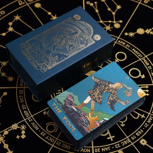 Goudfolie tarot, tarotkaart groene maan - mystieke astrologiekaarten met sterrenbeelden, tarotkaart in doos, prachtig cadeau