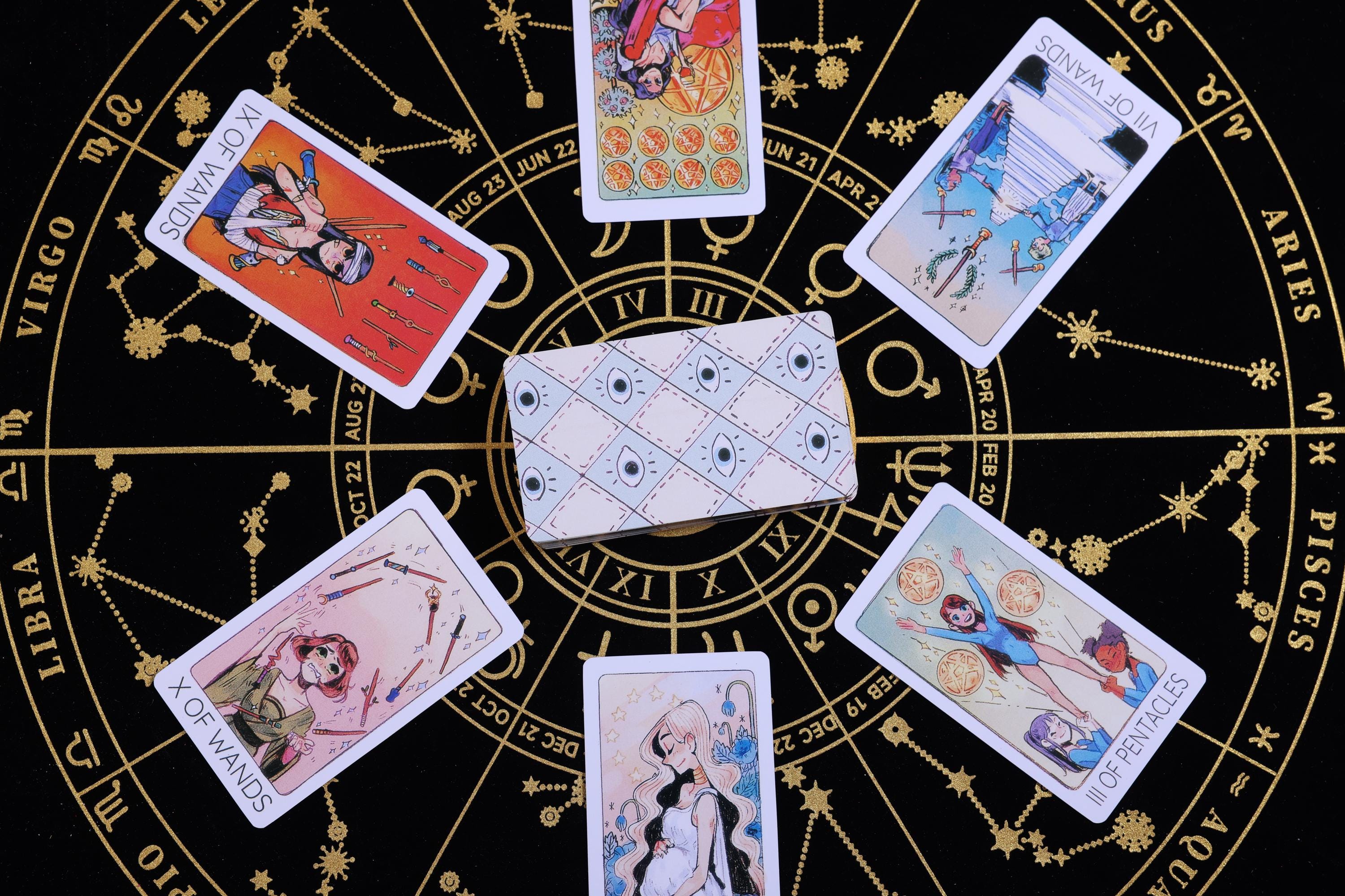 BRITT'S THIRD EYE Tarot: Hand-gilded 78-card Deck W/ Metal