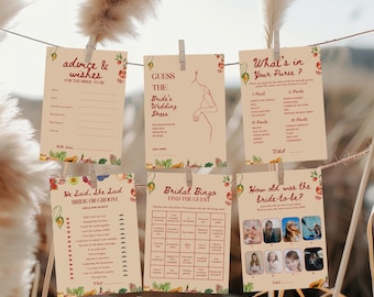 Farmer's Market Bridal Shower Games: Watercolor Fruits (Printable)