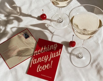 Red and White Cream Invitation, We Eloped Announcement, Elopement Wedding Template,Elopement Card Announcement,Nothing Fancy Just Love
