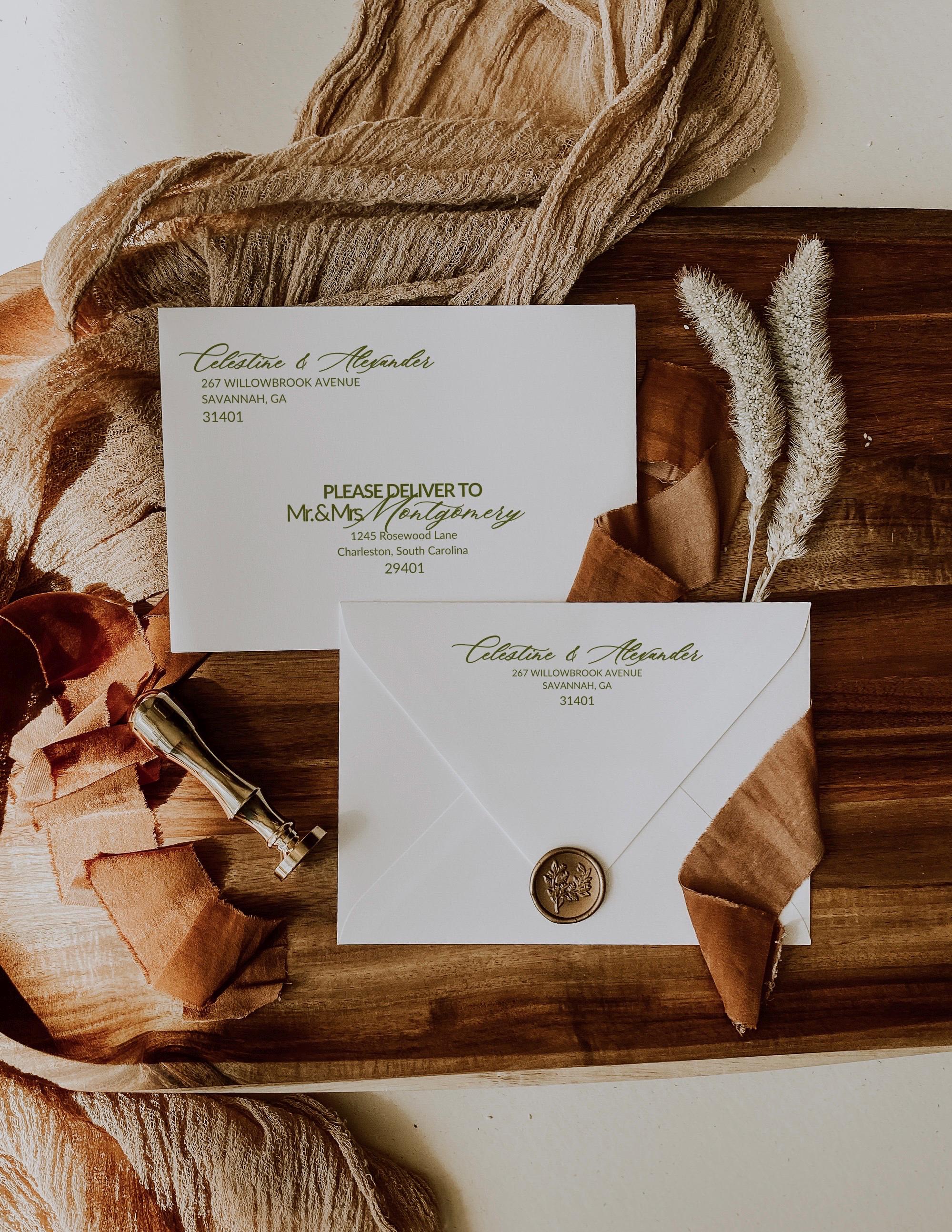 Victorian Garden Wedding Invitation Suite: Photo, QR Code Green
