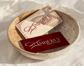 Place Card Bold Red & Cream - Old Money Aesthetic, Classic Elegant Deluxe Wedding Table Decor, Luxury Event Seating Cards