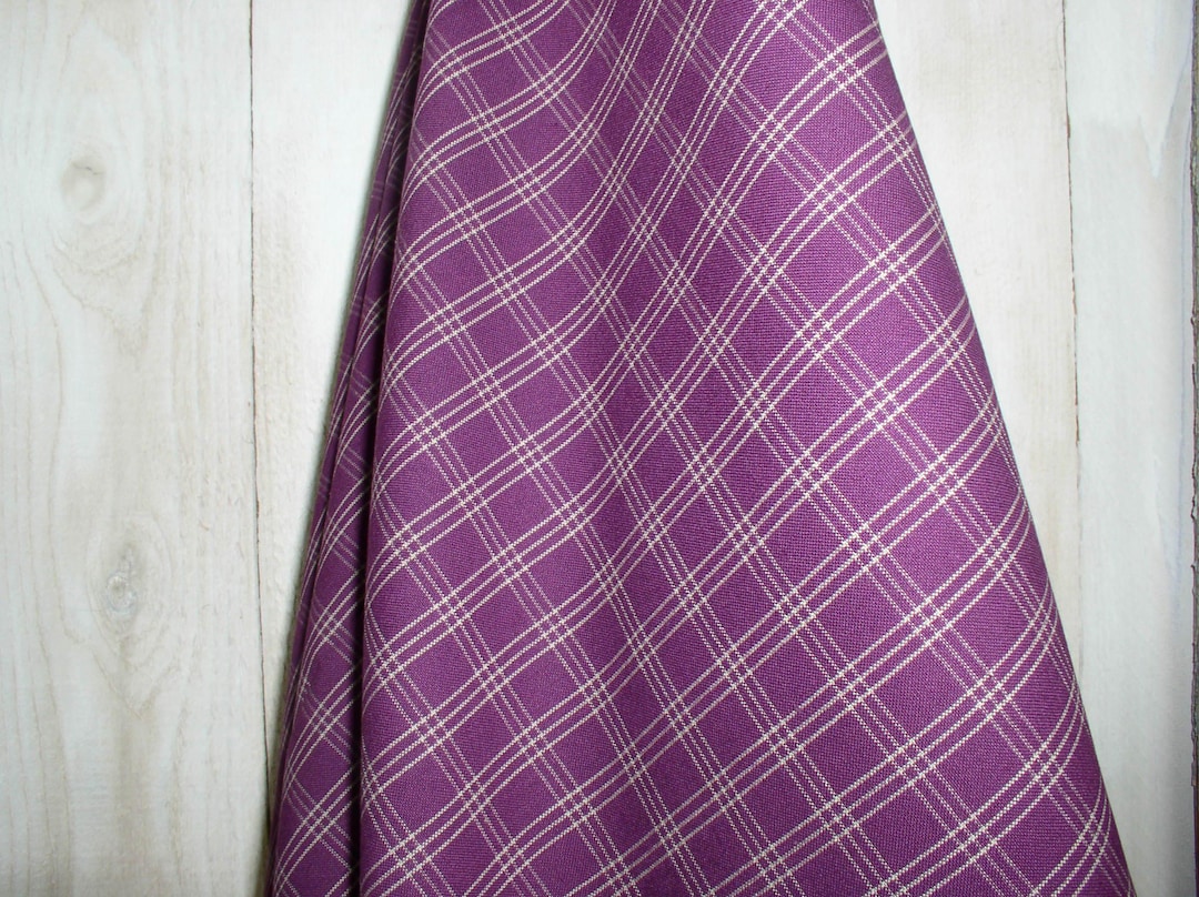 Purple Plaid Homespun Flannel Fabric Cotton Fabric FALL Pumpkins and ...
