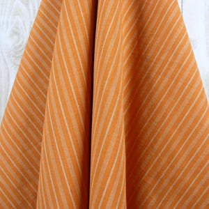 Orange Stripe Homespun Flannel Fabric by the Yard or Half-Yard Cotton Fabric FALL PUMPKIN FABRIC Fall Decor Fall Crafts Fall Fabric Pumpkins