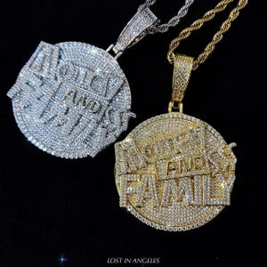 Bling Hip-Hop Money & Family Diamond Pendant Necklaces –  Custom Rap Jewelry- Rapper Gift - Grillz for man and women