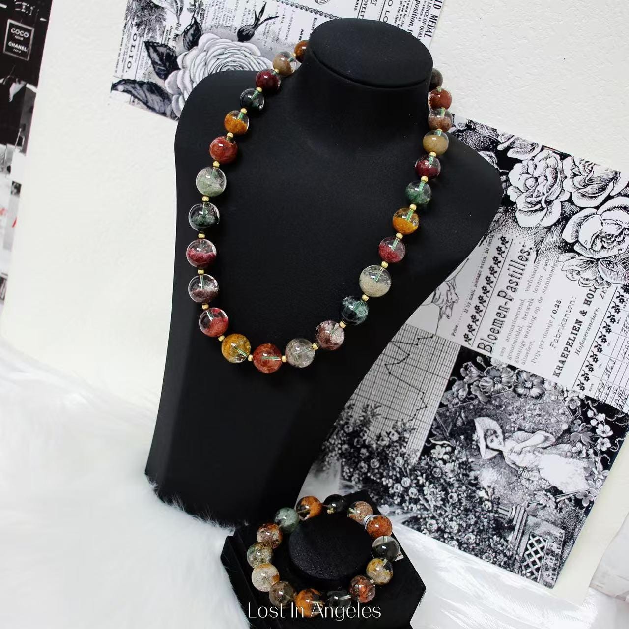 Handmade Four Seasons Ghost Quartz Necklace: Phantom Crystal Healing Stone