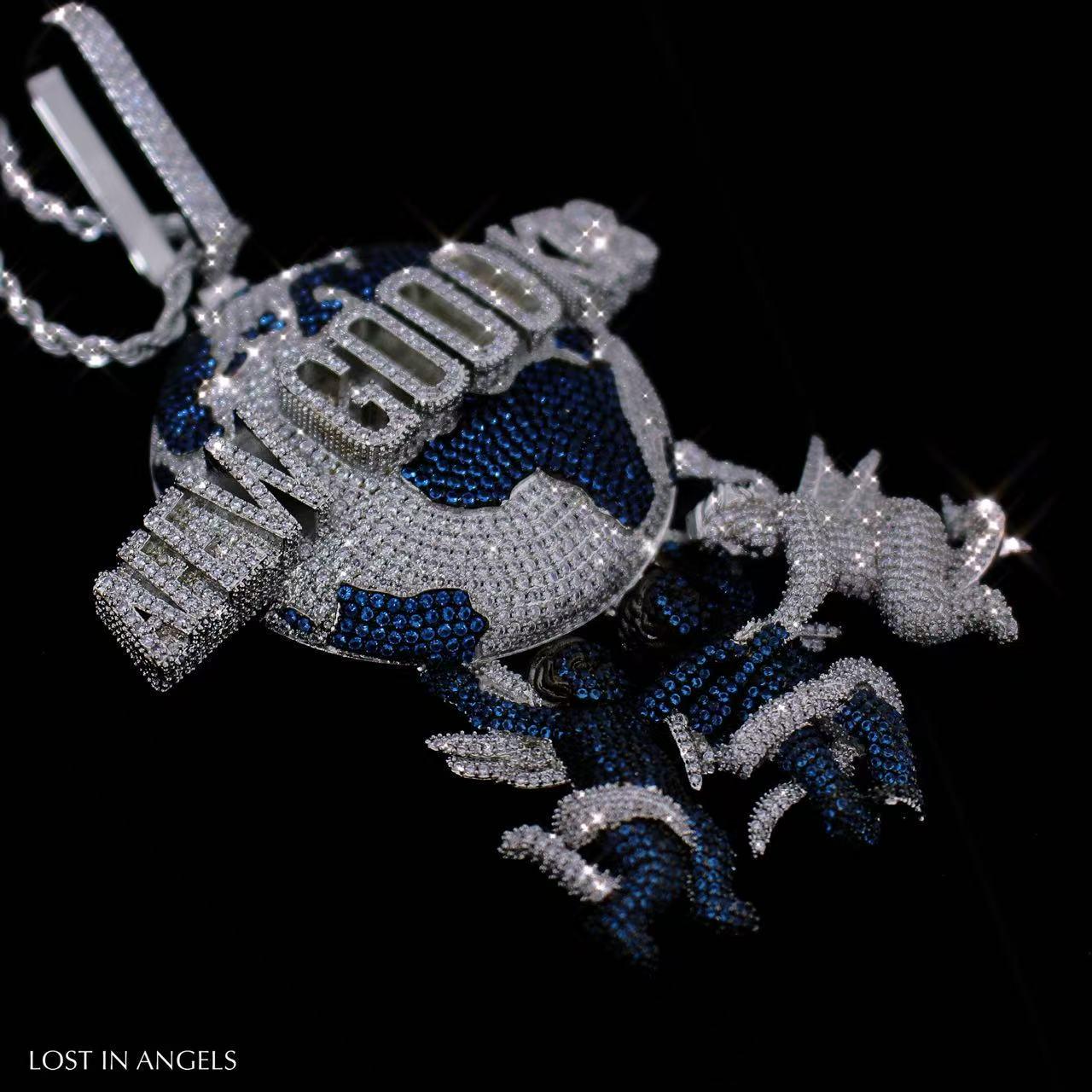 Iced Out Earth Pendant Necklace: Hip Hop CZ Jewelry, AFEW