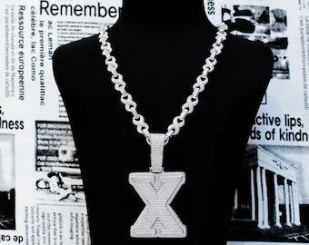Iced Out "X" Pendant Necklace: Hip Hop Jewelry, Kendrick Lamar Inspired