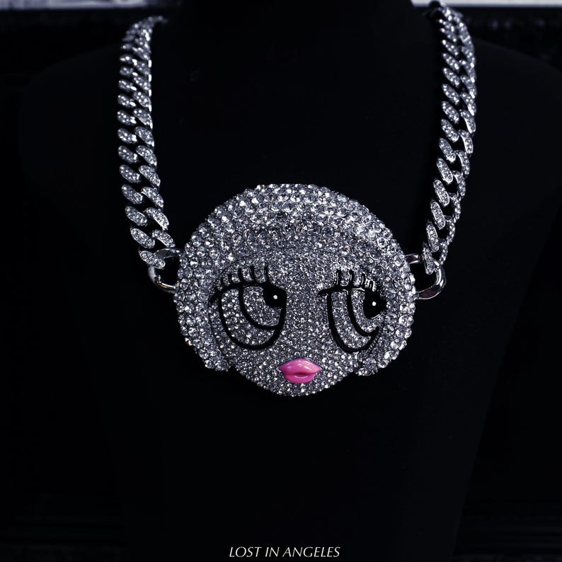 Ice Spice Chain Iced Out Ice Spice Inspired Pendant Necklace: Chunky Cuban Chain - Etsy