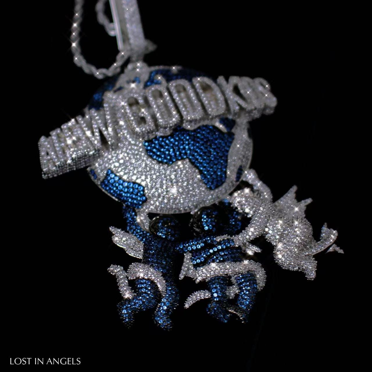 Iced Out Earth Pendant Necklace: Hip Hop CZ Jewelry, AFEW Good