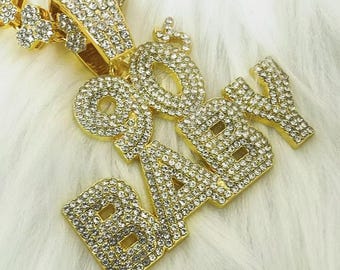 Iced Out Cuban Link Necklace: 90s Hip Hop Y2K Gold Chain