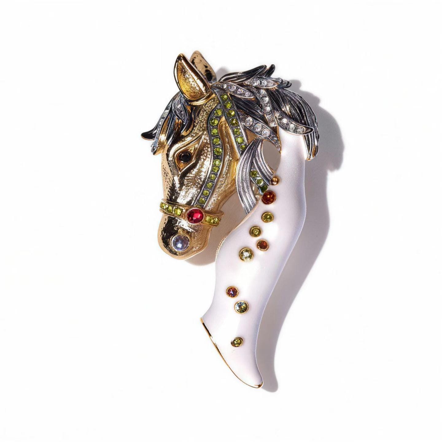 Broche Motif Cheval En Or 18 Carats - Bijou Vintage - Occasion Parfait état