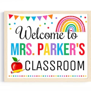 EDITABLE Teacher Classroom Door Sign Teacher Classroom Printable Classroom Decor Custom Teacher Sign Back to School id: TCS1