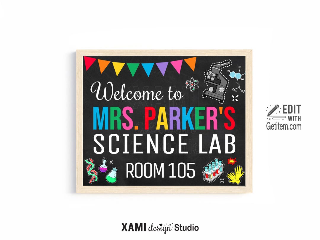 EDITABLE Science Teacher Classroom Door Sign School Sign Science ...