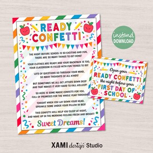 Ready Confetti For School Ready Confetti Back To School Ready Confetti Ready Confetti For Kindergarten Printable
