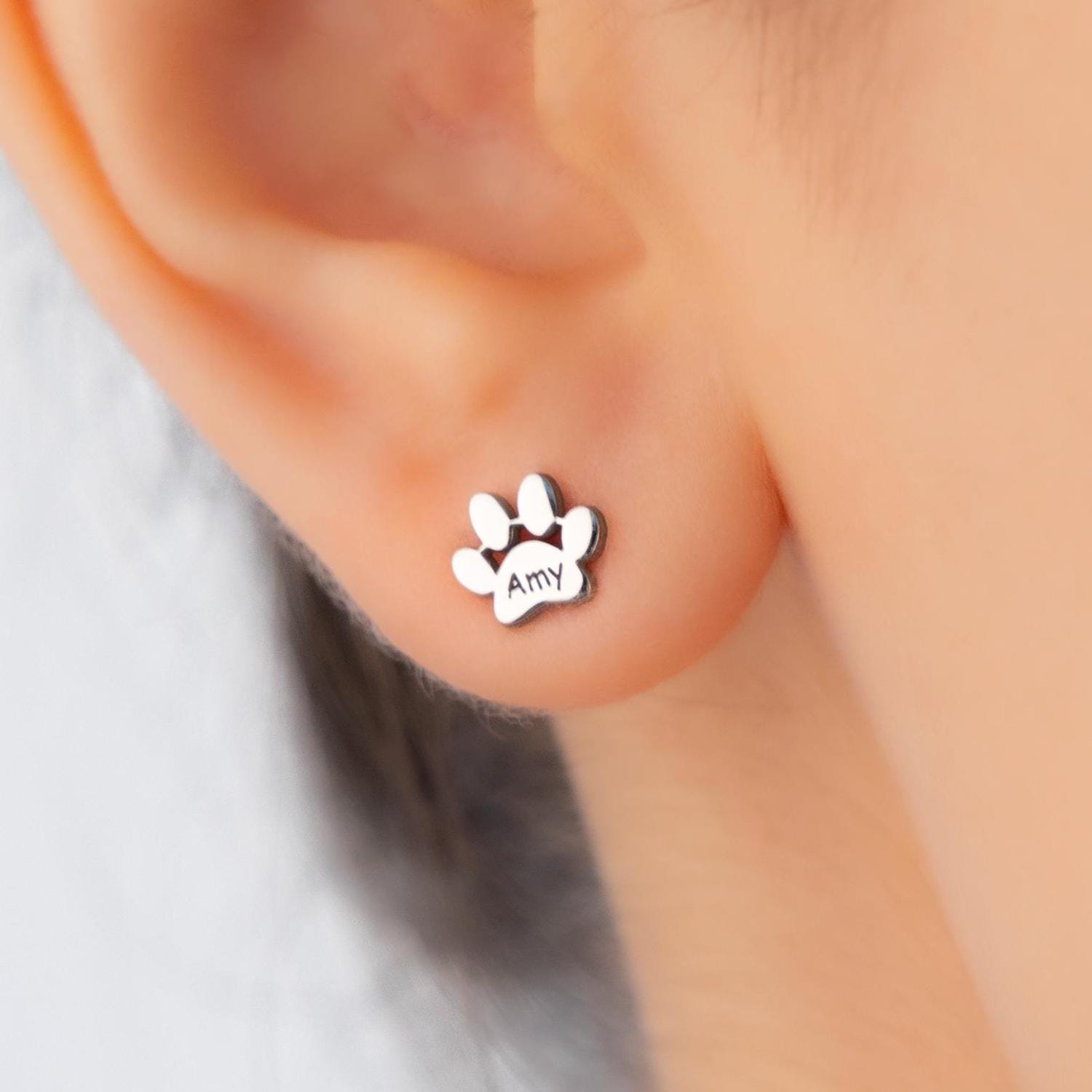 Kawaii Buy Paw Earrings Diamond Online In India - Etsy India