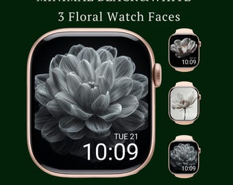 Minimalist Floral Apple Watch Wallpaper 3-in-1 Bundle (Digital Download)