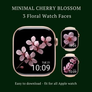 Minimalistisches Kirschblüten Apple Watch Face Bundle | 3 Sakura Floral Wallpapers (Digitaler Download)