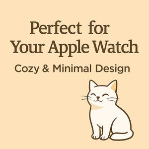 Minimal cozy Apple Watch wallpaper gift, cute cat illustration for Halloween lovers, aesthetic digital watch face file