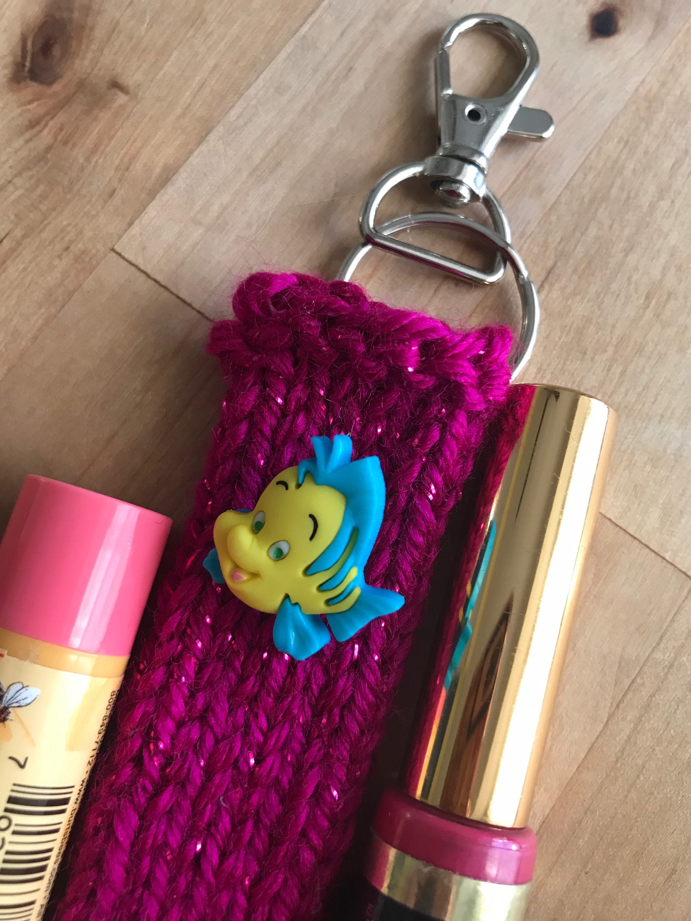 Star Wars Magenta Pink Sparkle Lightsaber Chapstick Lip Balm Holder  Keychain 