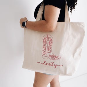 Western Cowgirl Bachelorette Tote Bags, Custom Bridal Shower Gift ...
