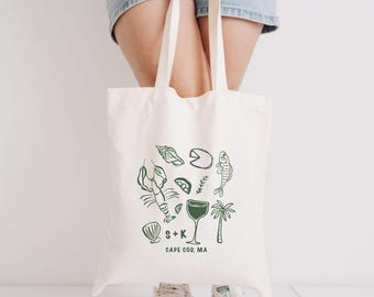 Personalized Coastal Bachelorette Tote Bag: Nautical Wedding Favor