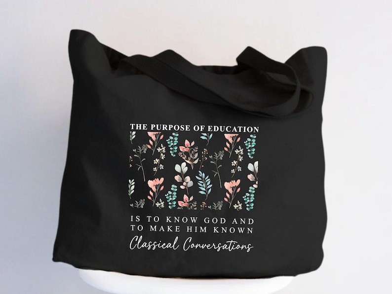Floral Classical Conversations Christian Tote Bag, Religious gift Women Bags, CC Homeschool Totes, Boho Bible Verse Bag, Reusable Faith Bags image 7