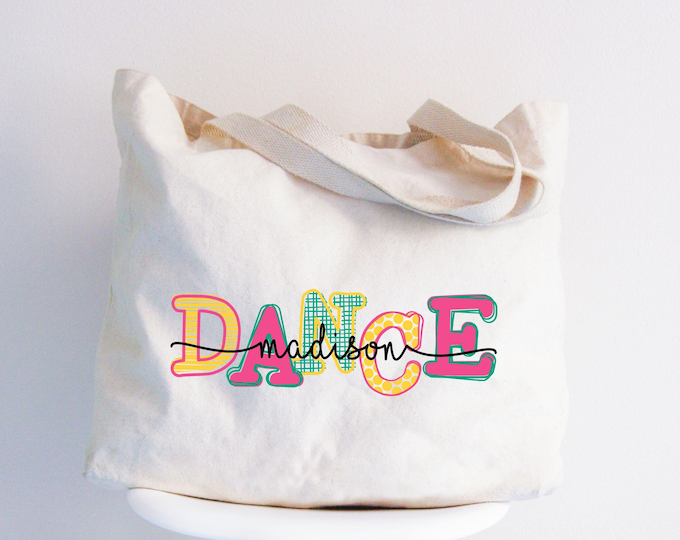 Personalized Dance Tote Bag: Custom Canvas Dancer Gift
