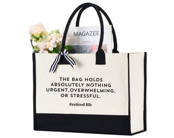 Retired Life Cornered Tote Bag, Retirement Canvas Bag Gift, Retirement Gift Bag, Funny Retirement Cornered Tote Bag, Retired Gifts For Woman
