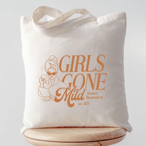 Girls Gone Mild Bachelorette Tote Bag, Bride Tote Bag, Bridal Shower Gift, Spa Bachelorette Tote, Personalized Spa Weekend Tote, Bridesmaids Gifts for Bachelorette, Custom Tote Bag, Personalized Tote, Wedding Welcome Bag, Engagement Bridesmaid Bag, Bride Bags, Canvas Tote Bag, Girls Trip Favor, Gift for Girls Trip, Gift for Bachelorette Weekend, Spa Bachelorette Party Favor