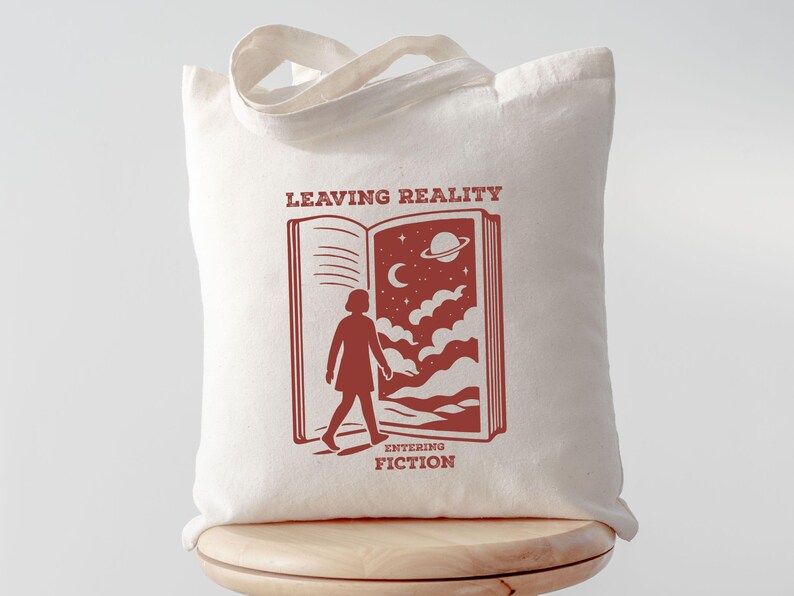 Book Lover Tote Bag Gift, Leaving Reality Entering Fiction, Aesthetic Bookish Bag, Reading Lover Bag, Bibliophile Gift, Book Bag, Back To School Bag, Book Bag Gift, Bookworm Gift, Tote Bag For School, Literary Tote Bag Gift, Cute Reusable Book Bag, Book Club Gift, bookish gifts, bookish merch, librarian gifts, reading accessories, love reading, teacher tote bag