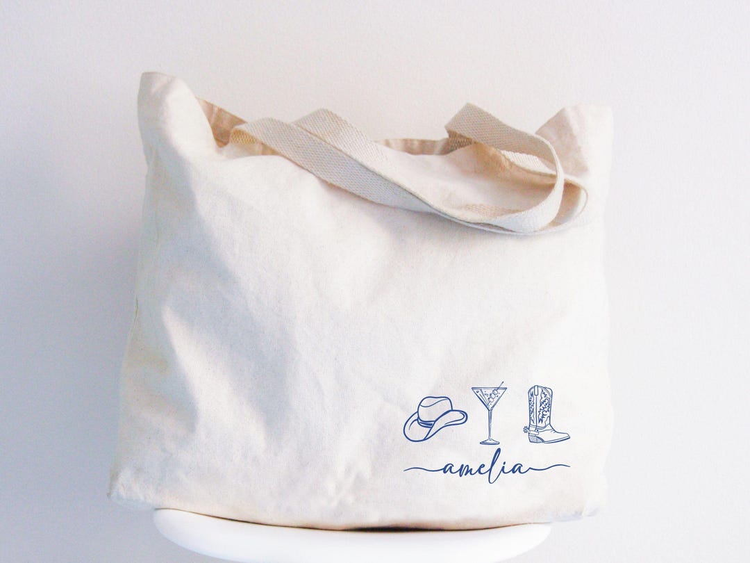 Western Cowgirl Bachelorette Tote Bags, Custom Bridal Shower Gift ...