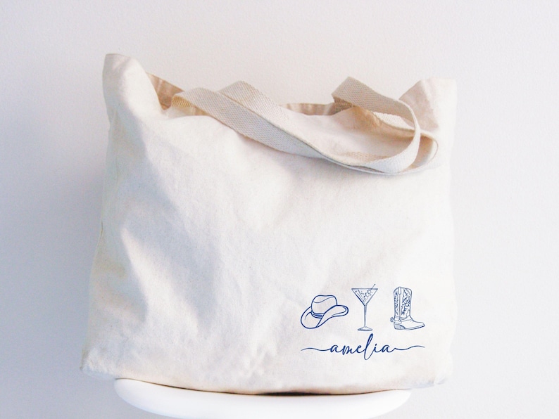 Western Cowgirl Bachelorette Tote Bags, Custom Bridal Shower Gift ...
