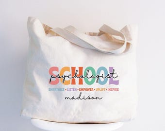 Personalized School Psychologist Tote Bag: Teacher Appreciation Gift