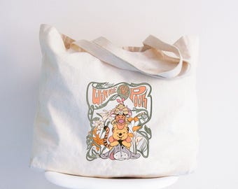 Retro Winnie The Pooh Canvas Tote Bag, Pooh and Friends Gift