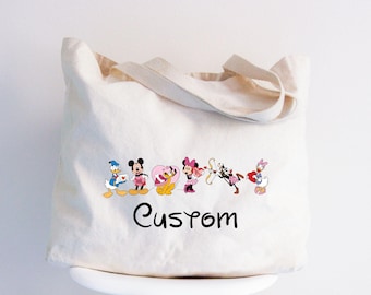 Custom Disney Hearts Bag, Disneyland Valentines Tote Bag, Mickey And Friends Valentine Tote, Valentines Day Bag, Minnie Mickey Mouse Tote