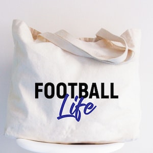 Football Life Tote Bag, Football Coach Gift, Player Bag, Game Day Tote, Football Team Tote, Sports Season Bag, Soccer Player Bag,Soccer Gift