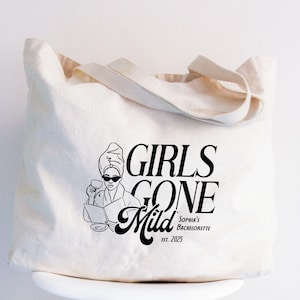 Girls Gone Mild Bachelorette Tote Bag, Bride Tote Bag, Bridal Shower Gift, Spa Bachelorette Tote, Personalized Spa Weekend Tote, Bridesmaids Gifts for Bachelorette, Custom Tote Bag, Personalized Tote, Wedding Welcome Bag, Engagement Bridesmaid Bag, Bride Bags, Canvas Tote Bag, Girls Trip Favor, Gift for Girls Trip, Gift for Bachelorette Weekend, Spa Bachelorette Party Favor