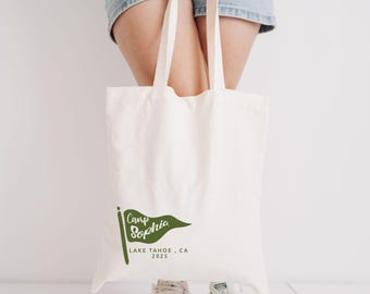 Mountain Bachelorette Party Canvas Tote, Outdoor Adventure Bridesmaid Gift