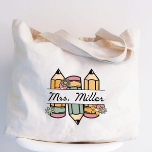 Custom Name Teacher Tote Bag, Personalized Teacher Gifts, Gift for Teachers, New Teacher Gift, Teacher Appreciation Bag, Teacher Life Tote