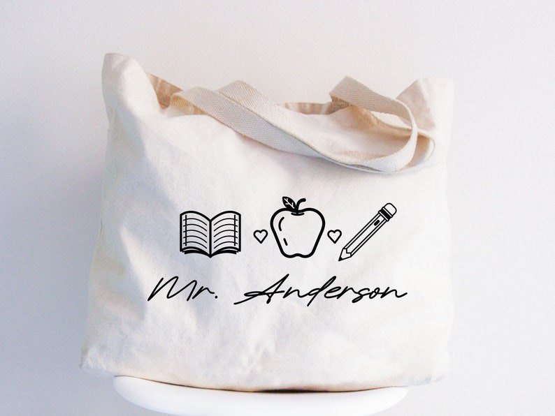 Personalized Teacher Tote Bag: Custom Jute Gift - Etsy