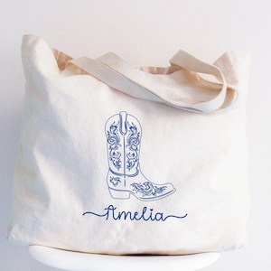 Western Cowgirl Bachelorette Tote Bags, Custom Bridal Shower Gift ...