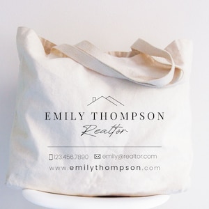 Custom Realtor Tote Bag, Personalized Business Gift Bag, Customized Real Estate Agent Totes, Bulk Job Logo Realtor Swag Bags,Promotional Bag