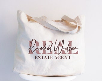 Custom Real Estate Agent Tote Bag, Personalized Realtor Gift