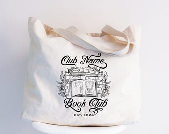 Custom Book Club Tote Bag, Personalized Reading Club Gift, Bookworm Gift, Bookish Gift, Book Lover Bag, Booktok Merch, Booktrovert Tote Bag