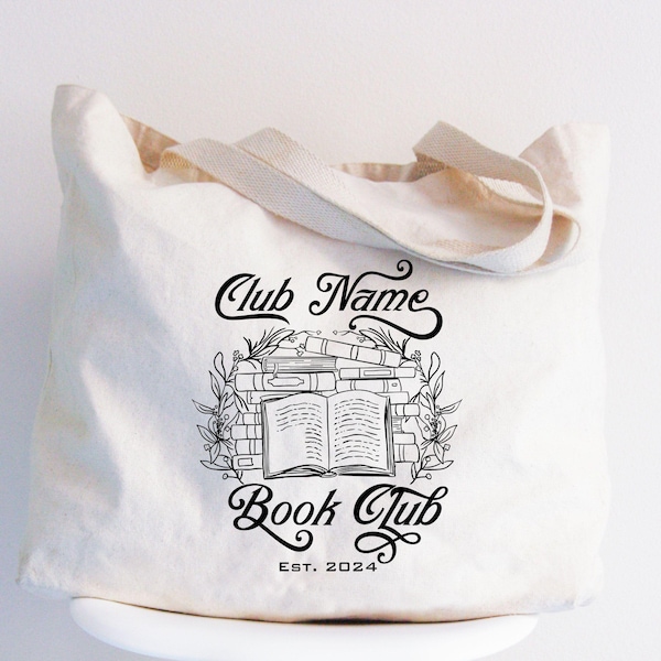 Custom Book Club Tote Bag, Personalized Reading Club Gift, Bookworm Gift, Bookish Gift, Book Lover Bag, Booktok Merch, Booktrovert Tote Bag