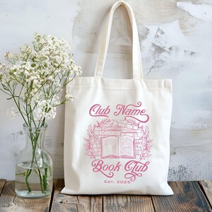 Custom Book Club Tote Bag, Personalized Reading Club Gift, Bookworm Gift, Bookish Gift, Book Lover Bag, Booktok Merch, Booktrovert Tote Bag image 11