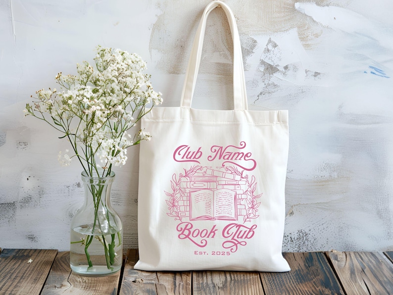 Custom Book Club Tote Bag, Personalized Reading Club Gift, Bookworm Gift, Bookish Gift, Book Lover Bag, Booktok Merch, Booktrovert Tote Bag image 11